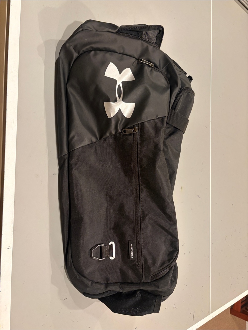 Under Armour Black Crossbody Sling Pack with White Logo